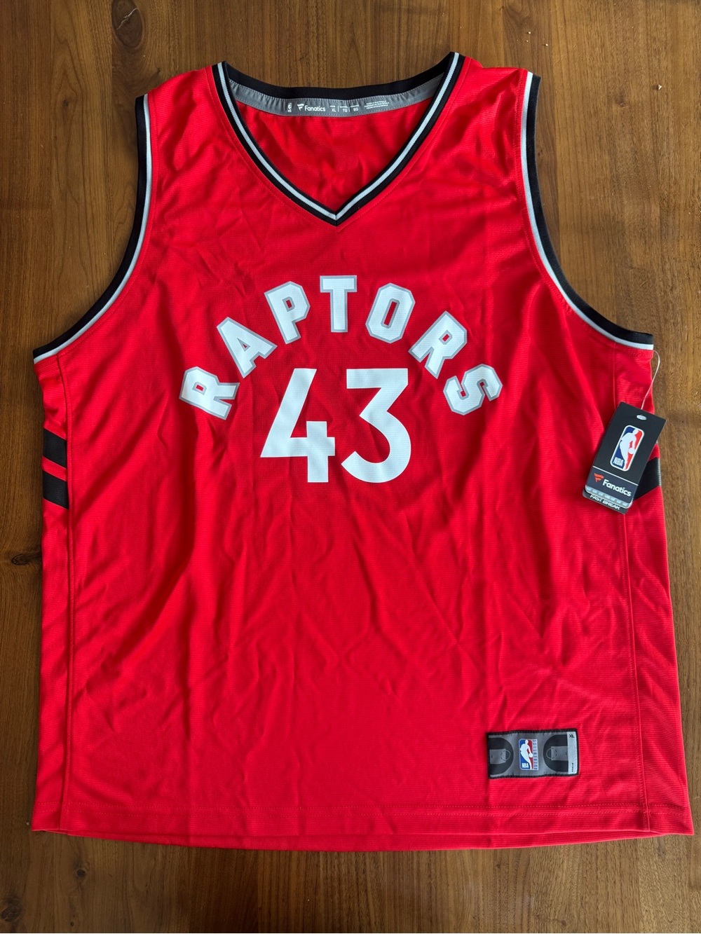Fanatics Red Basketball Jersey with Black and White Trim